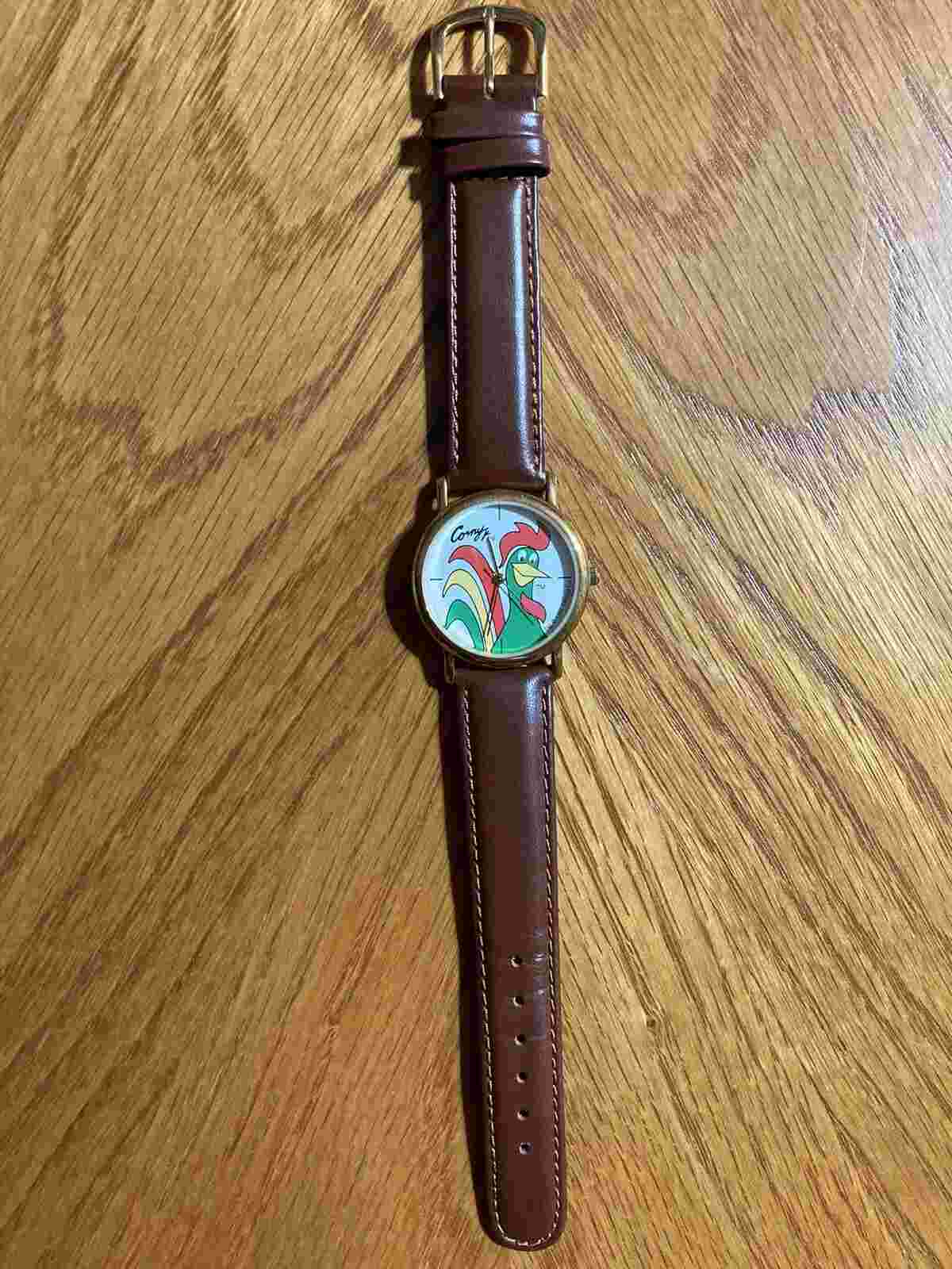 Kellogs Corny Rooster Collectors Watch 1996 Leather Band