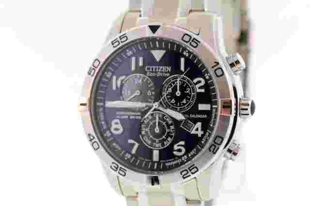 Citizen BL5470-57L Brycen Stainless Steel Eco-Drive Chronograph Blue Dial Watch