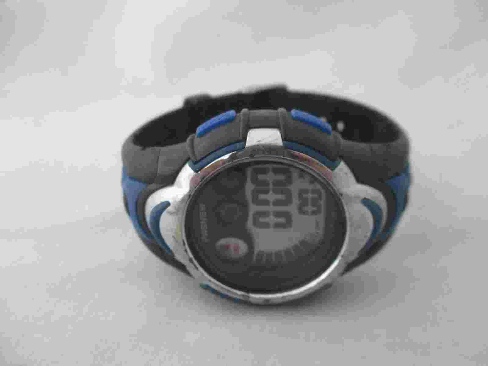 Pasnew Unisex Black Blue Buckle Band Watch Digital WR 30M