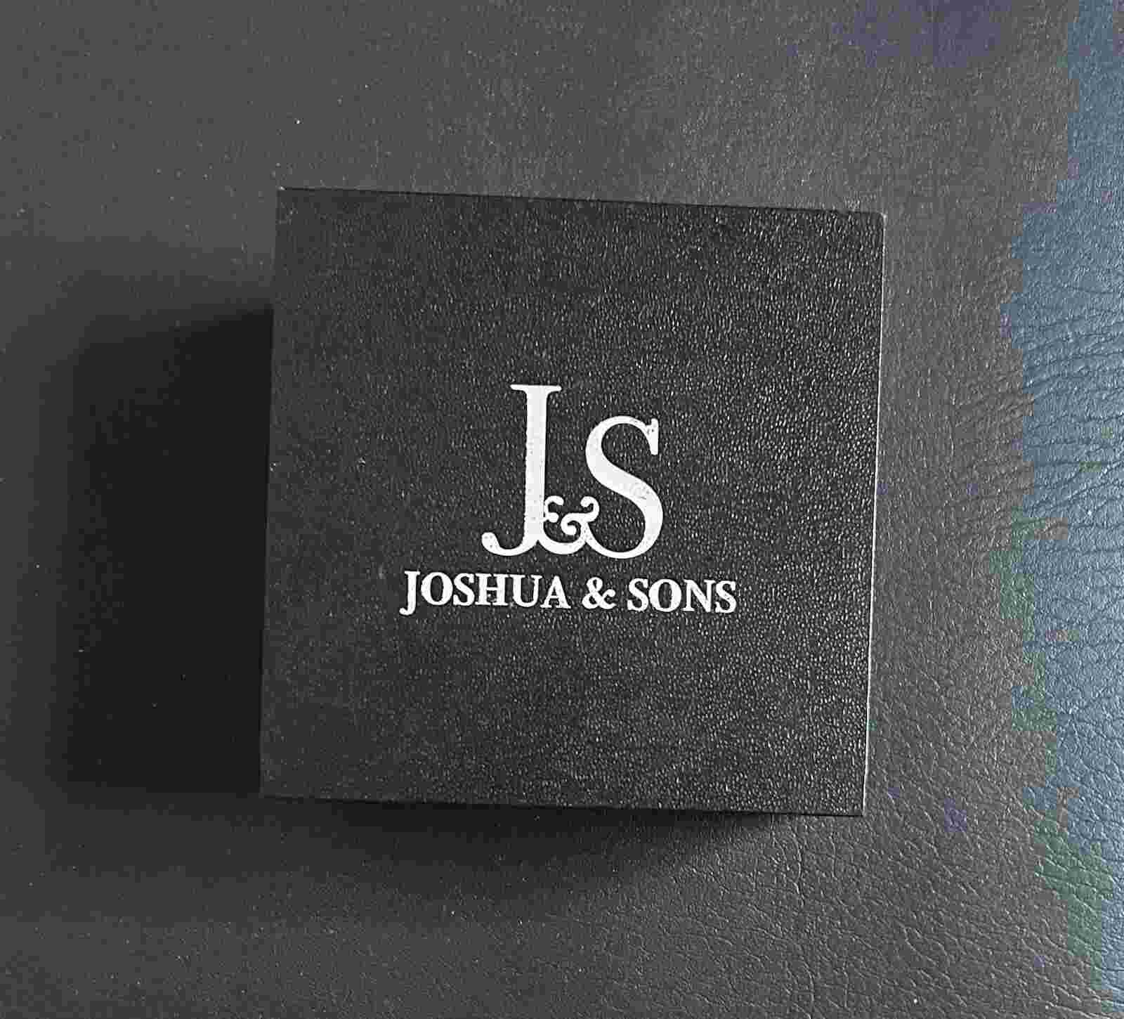 Joshua & Sons silver Genuine paved Diamond bezel Chronograph black Leather Watch