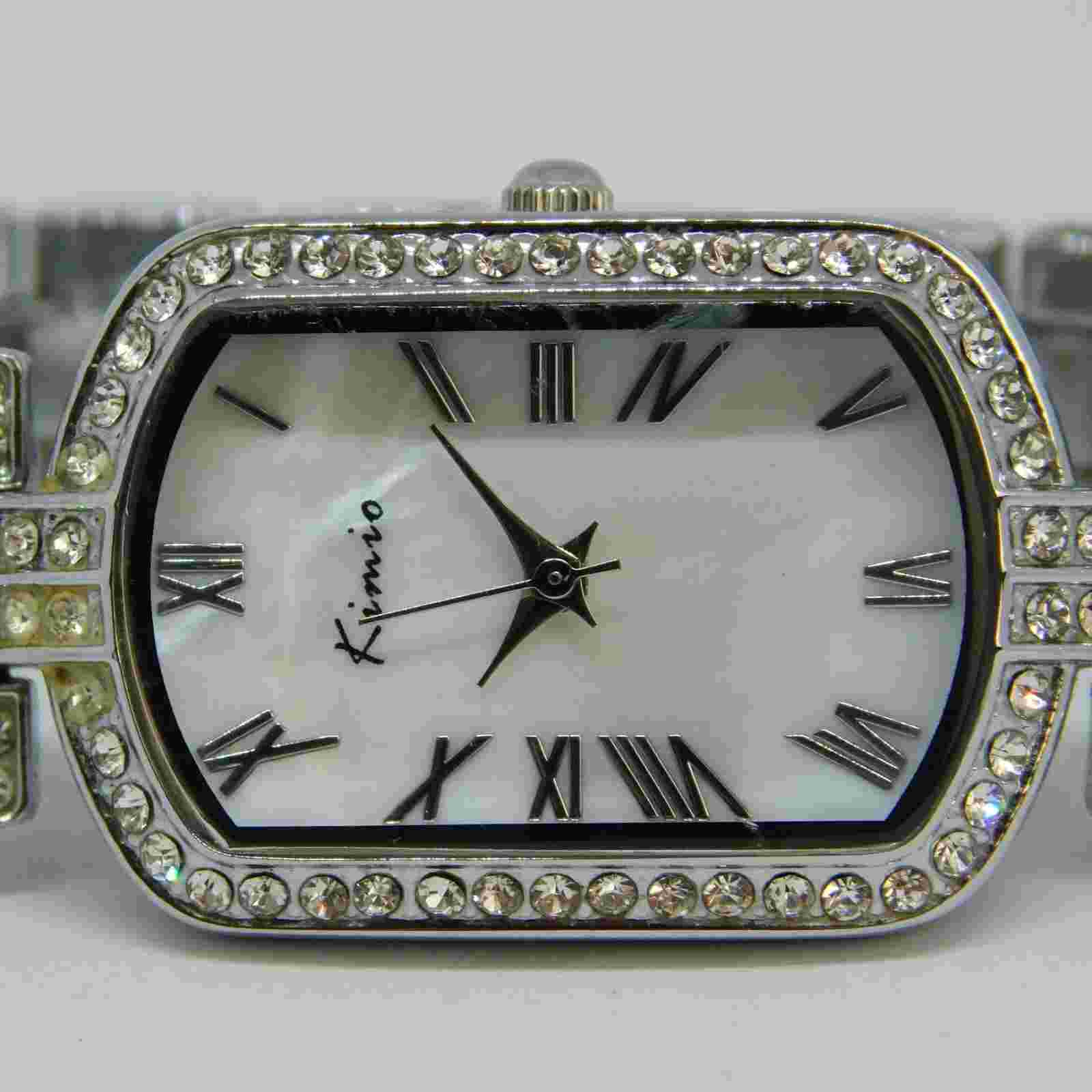 Kimio KW6001S-S Silver Tone Quartz Analog Women's Watch Sz. 6" New Battery
