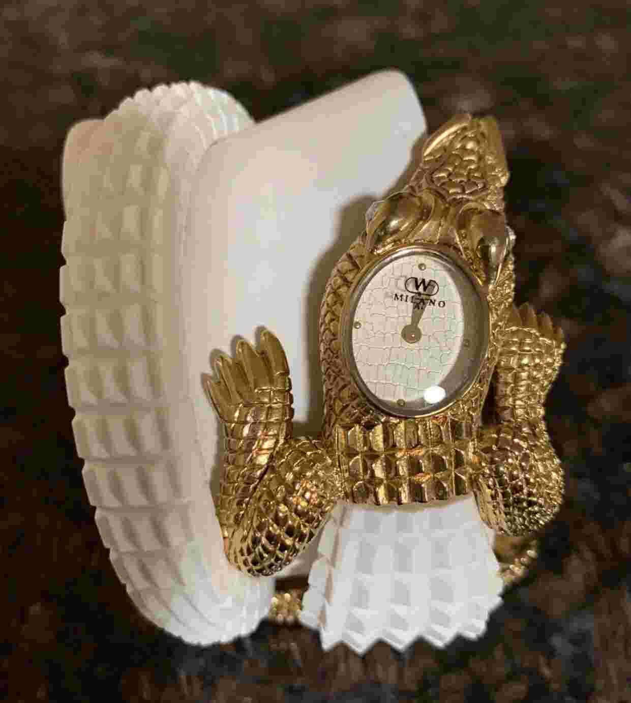 Wintex Milano Croc Wrap Watch White/gold