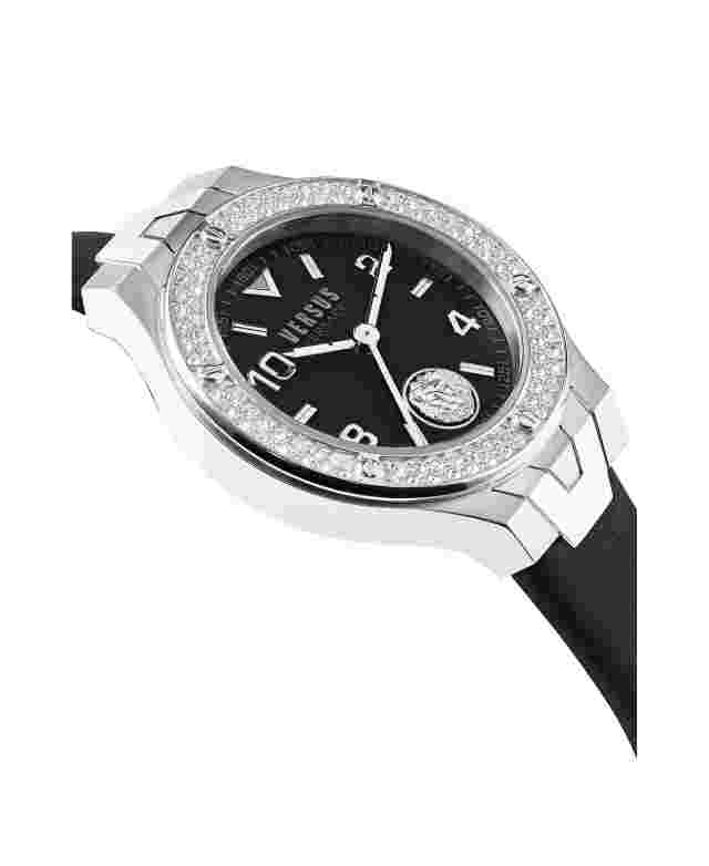 Versus by Versace Women's Vittoria Black Leather Strap Watch 38mm