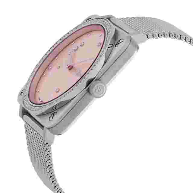 Bell and Ross Pink Diamond Eagle Quartz Pink Dial Ladies Watch BRS-EP-ST-LGD/SST