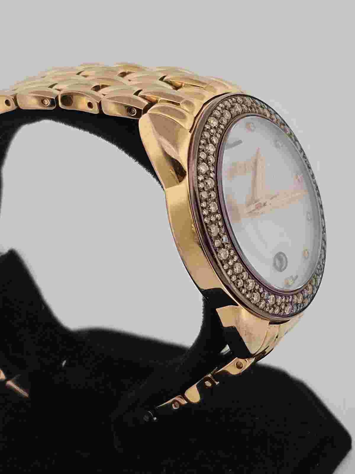 Levian Chocolate Diamond Rose Gold Plated Bracelet 38 mm Oversized Ladies Watch