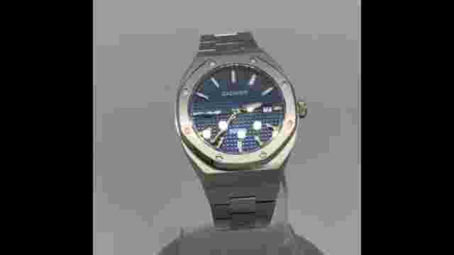 Cadisen 42mm Mens Auto SS Watch NH35, Sapphire, 100m WR, Waffle Dial