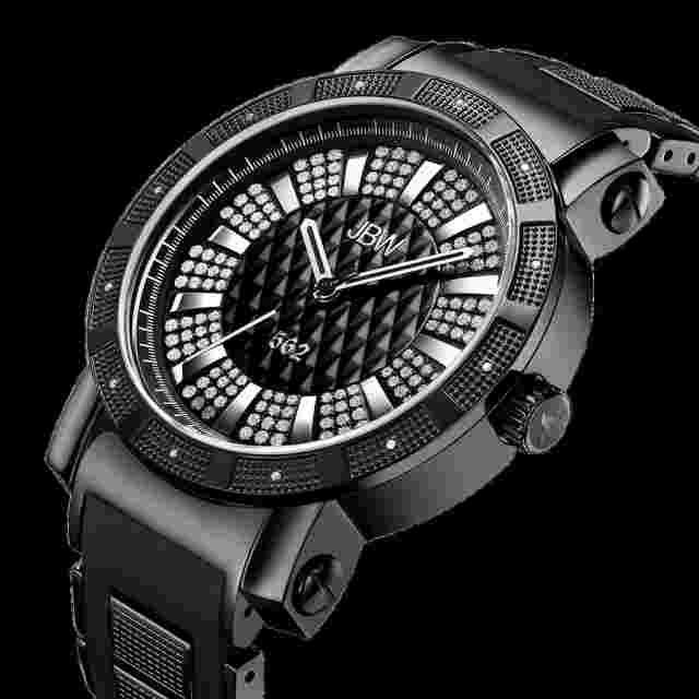 $1090 MSRP| JBW Men's 562 Black ION Stainless Steel Diamond Watch 50mm