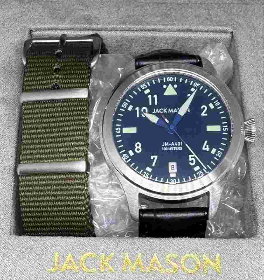 JACK MASON AVIATION JM-A401-002 Quartz 38mm Navy Leather Japan Ltd. Ed. #ME02
