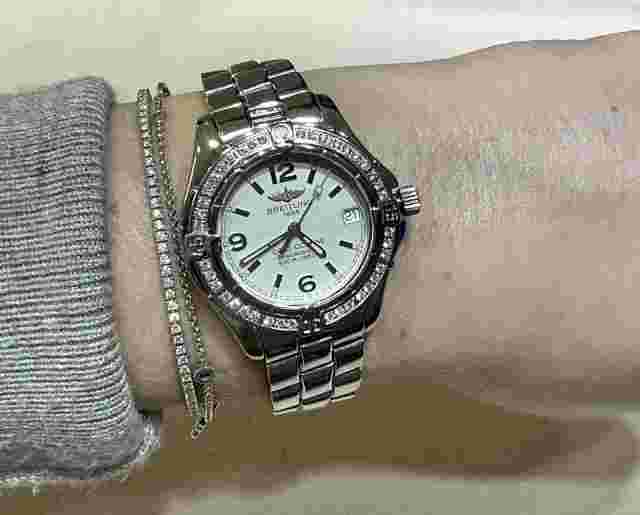 Breitling Colt Ocean Custom Diamond Bezel S/S Ladies Watch A77350
