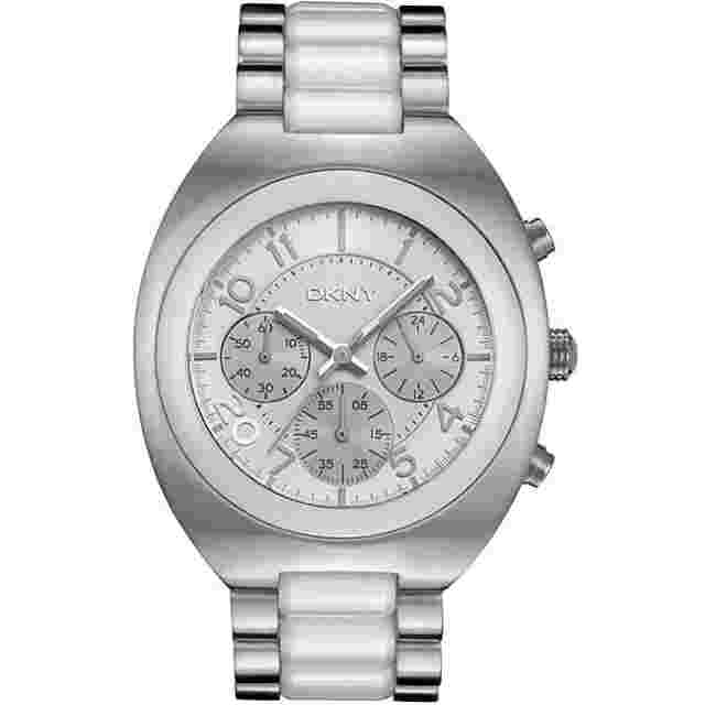 DKNY White Ceramic With Silver S/ Steel Chronograph Men's Watch NY4698