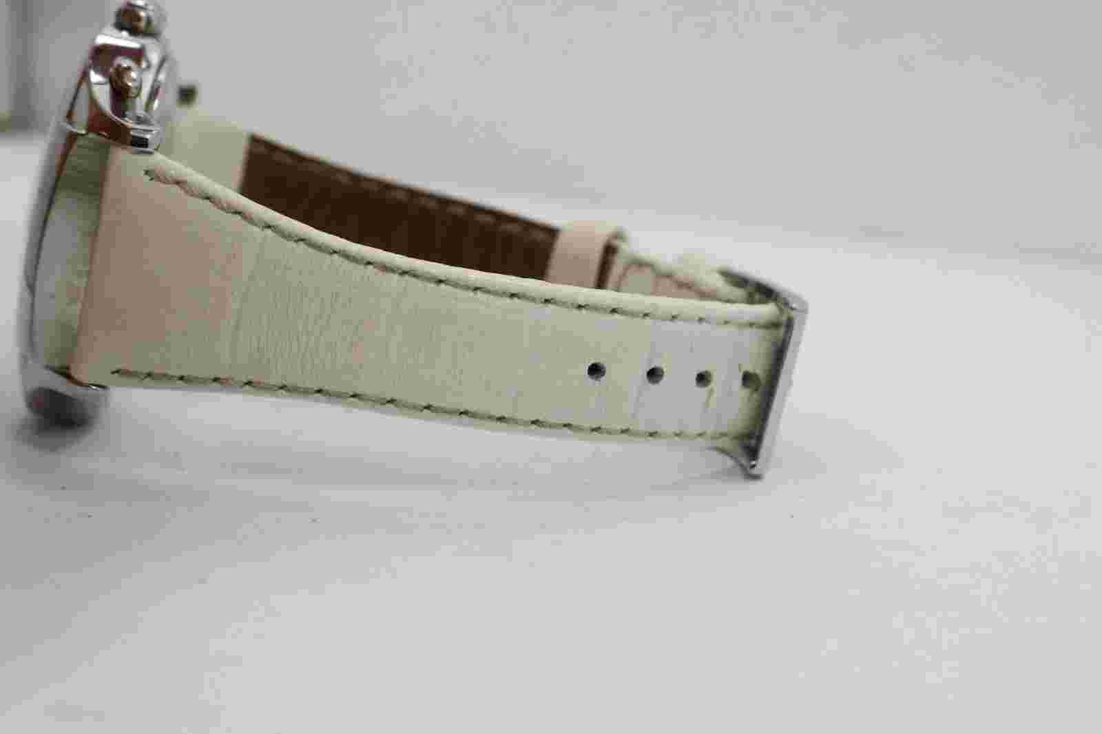 Honora Watch Chronograph Date Genuine Mother of Pearl White Leather New Batt