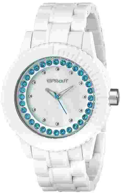 NEW SPROUT WHITE CORN RESIN+MOP+CRYSTAL+BLUE DETAILS DIAL WATCH ST/6504MPBL