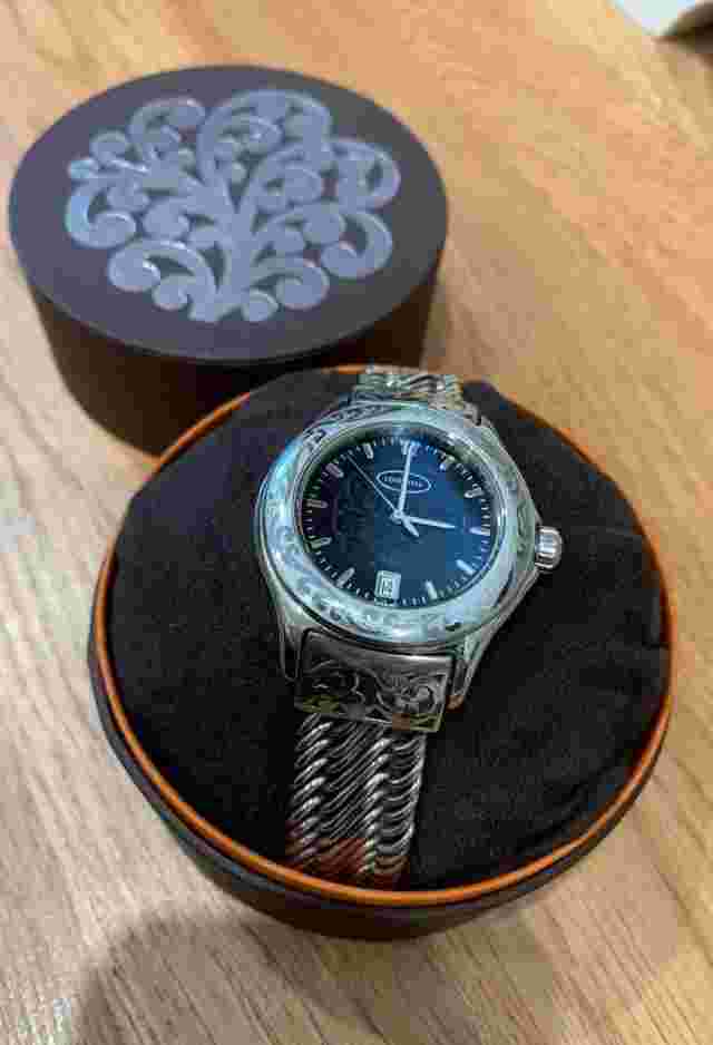 Designer Lois Hill Classic Watch with 2 Handwoven bands & 2 rings