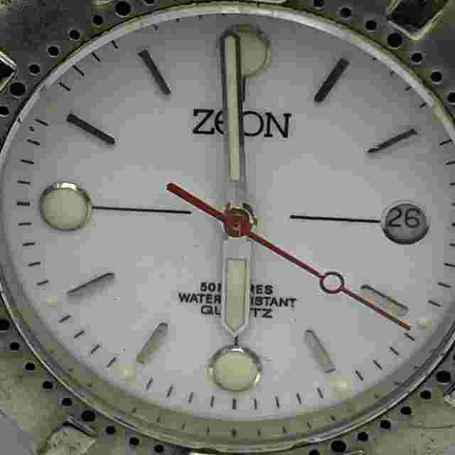 37mm Zeon Quartz Watchface 50m WR 13094G White Dial Untested For Parts/Repair
