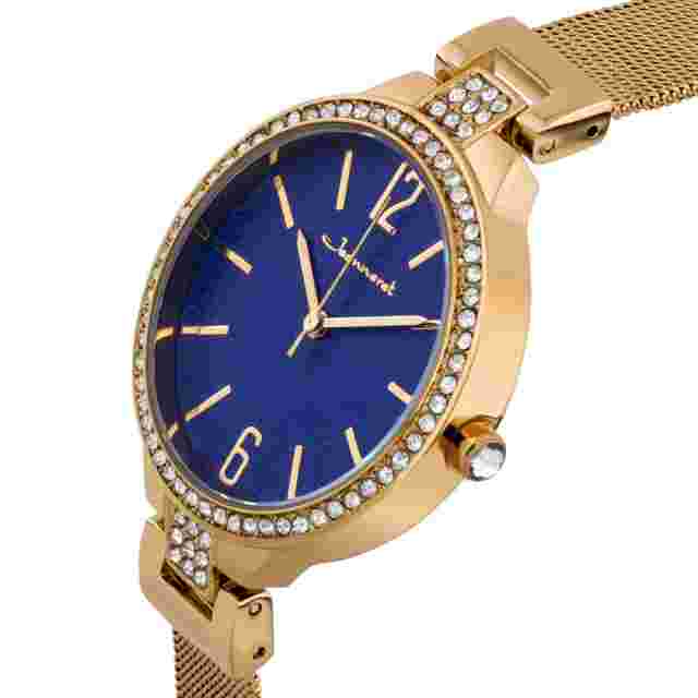 ELEGANT JEANNERET JURA LADIES WATCH FEATURES A ROSE GOLD MESH BAND/CASE