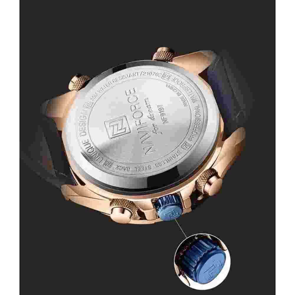 Naviforce Blue Leather Men Watch NF9197L RG/BE/BE
