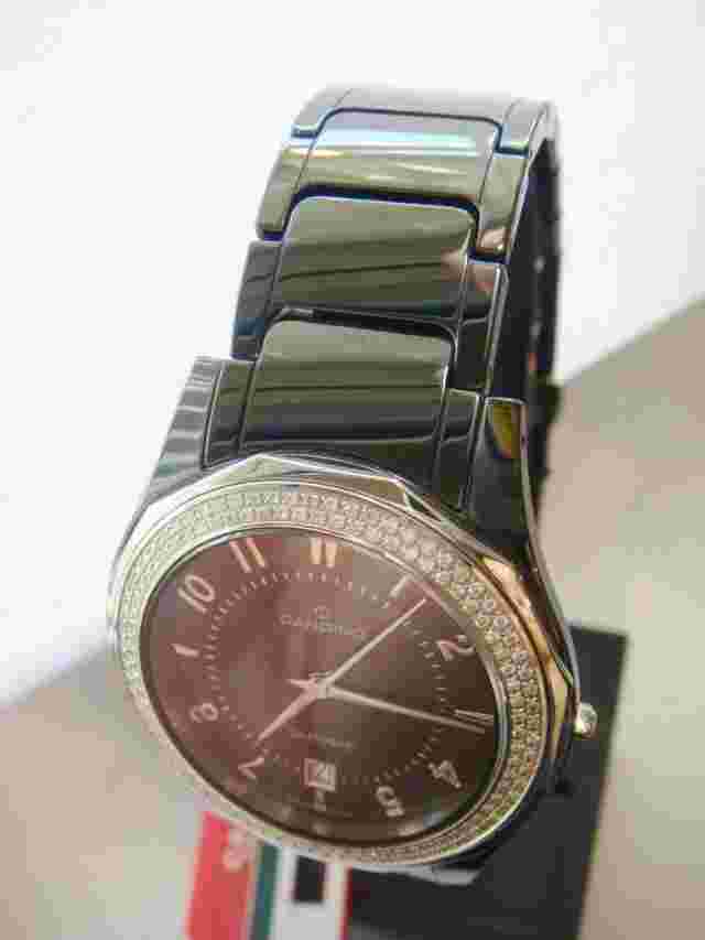 Brand New CANDINO Ceramic 0.72 carat Diamond Black Swiss Watch C4353/1