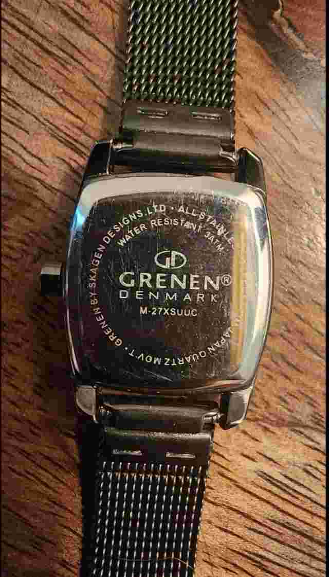 Womens Grenen m-27xsuuc Gunmetal Mesh Bracelet Watch New Battery
