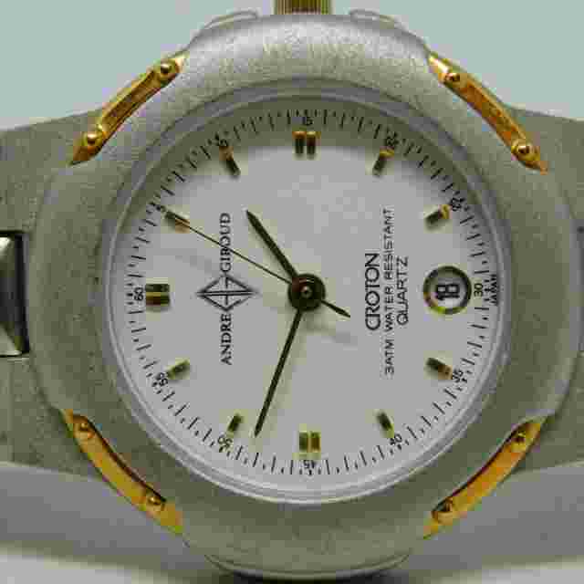 Andre Giroud by CROTON Two Tone Quartz Women's Watch Sz. 6 1/2" New Battery