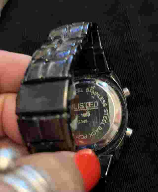 Kenneth Cole Black Mens “Unlisted”Watch Needs Face Glass