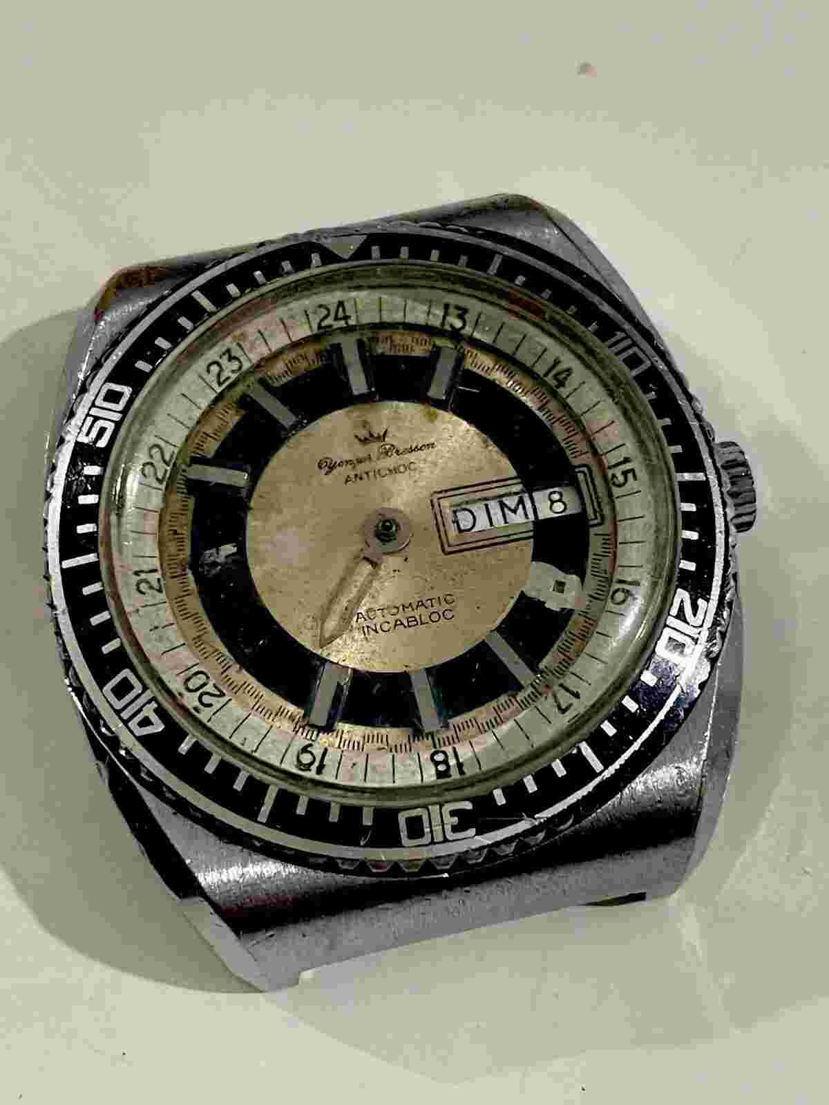 Vintage Watch Younger Bresson Diver Antichoc Automatic Incabloc Missing Hands