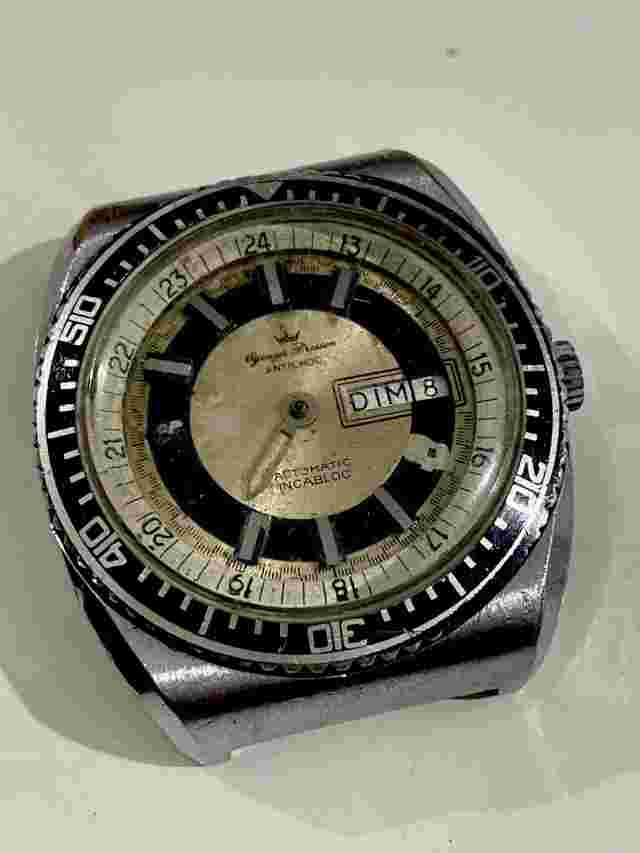 Vintage Watch Younger Bresson Diver Antichoc Automatic Incabloc Missing Hands