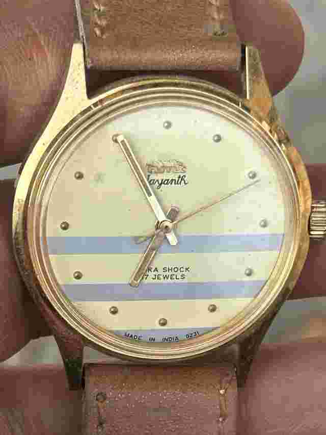 Hmt Jayanth  17 Jewels Rare Golden Dust Dial  Mens Wrist Watch