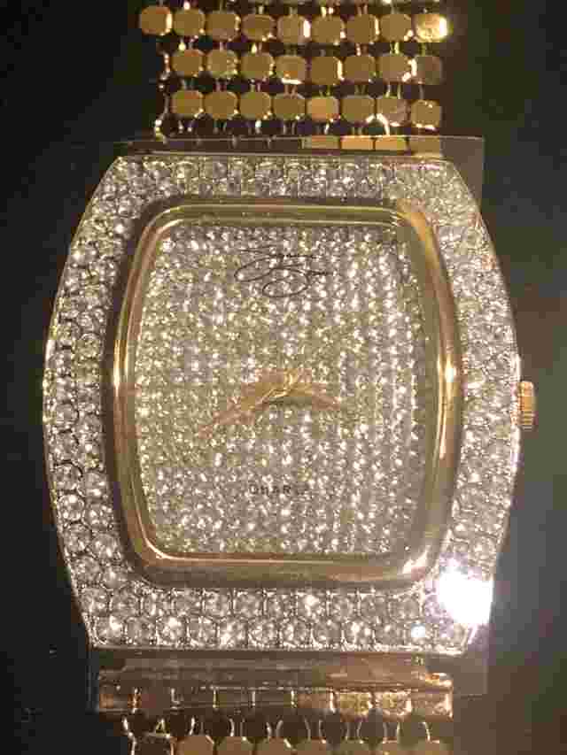 NEW Suzanne Somers Gold-tone Pave’ Crystals Face Mesh Band Watch w/Extender