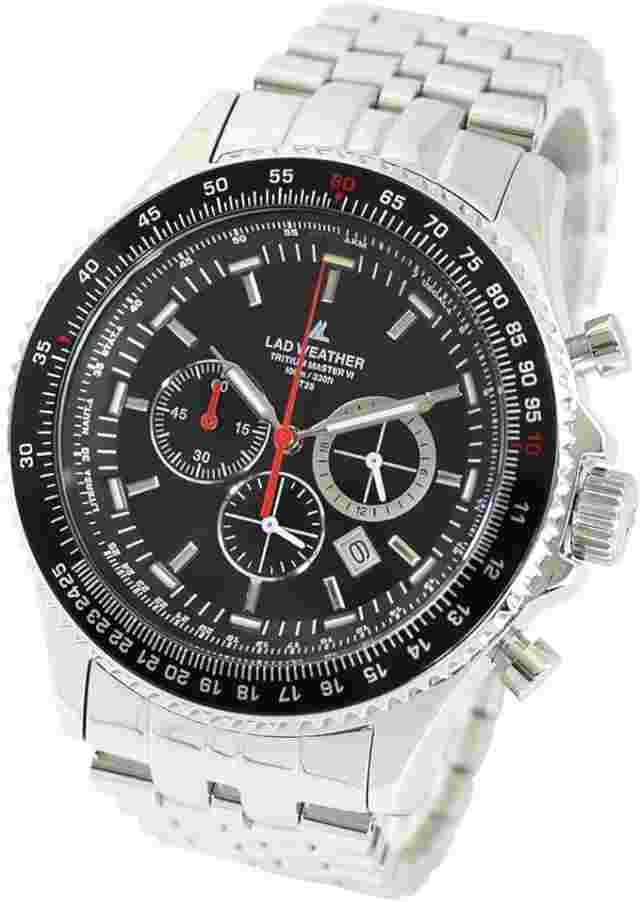 LAD WEATHER TRITIUM MASTER 6 Pilot Chronograph Watch black