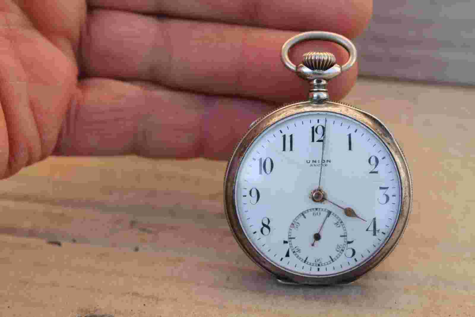 Swiss made silver pocket watch ''Union Ancre''