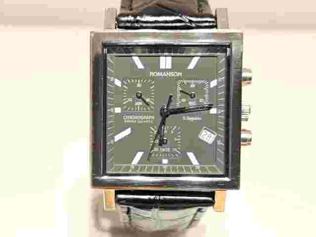 VINTAGE ELEGANT RECTANGLE 32mm MEN'S CHRONOGRAPH QUARTZ WATCH"ROMANSON"/ISA 8271