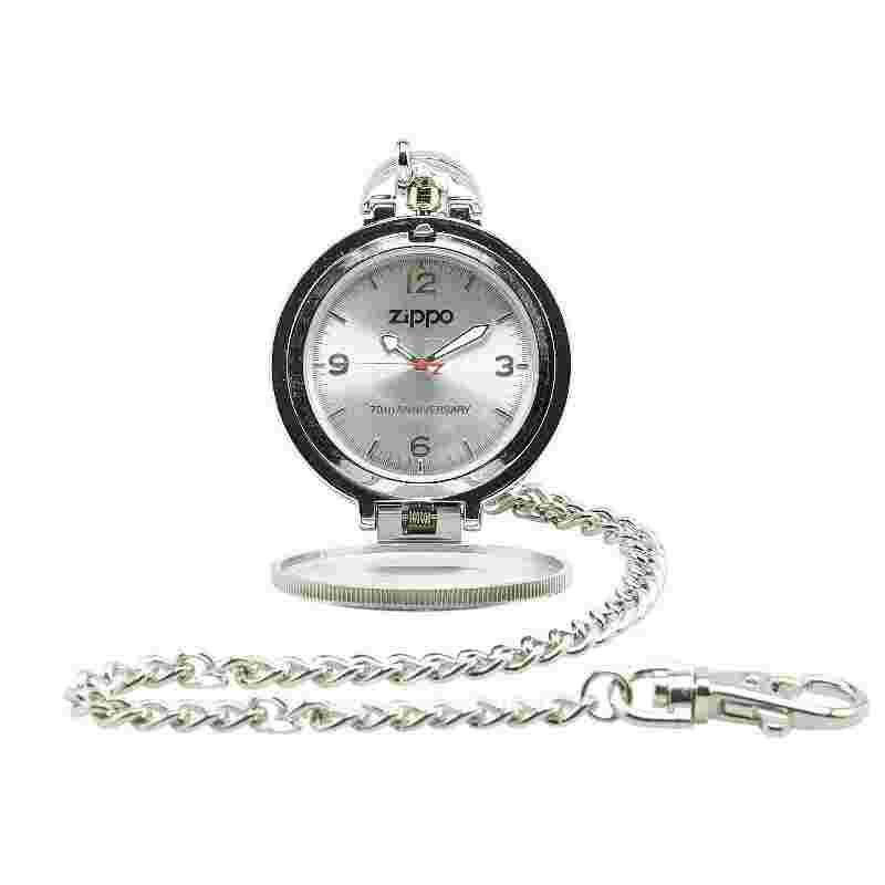 Zippo 70th Anniversary Limited 1000 Lighter & Pocket Watch Set 0181 Quartz Used