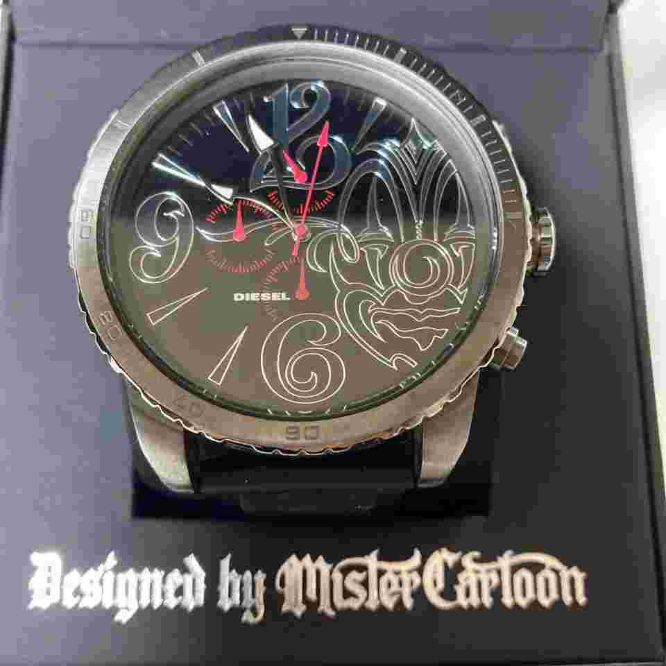 Diesel Mister Cartoon Men's Black Silicone Quartz Round Watch