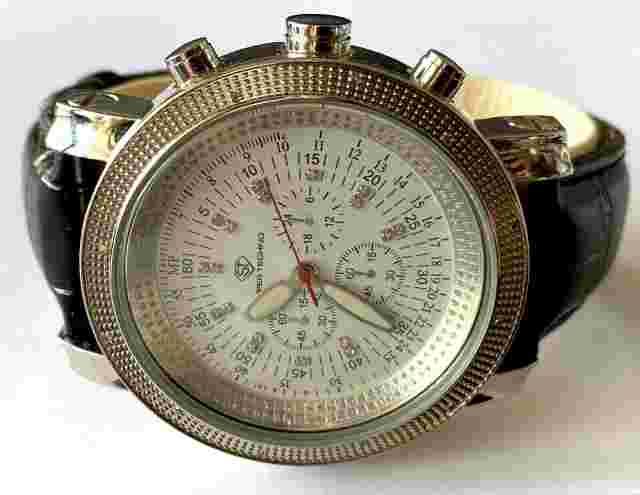Super Techno I-5392 Quartz Massive Diamond Mens Watch Hip Hop Style Runs