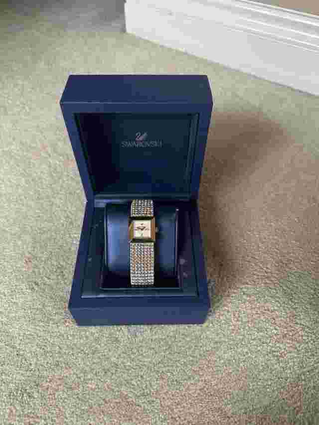 Swarovski Ellis Mini Ladies Leather Gold Wristwatch