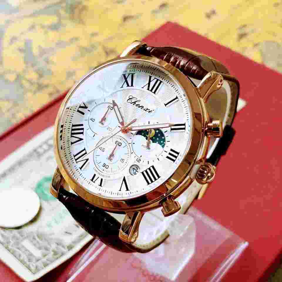 Chenxi Men's Moon Phase Quartz Watch Antique Style Used