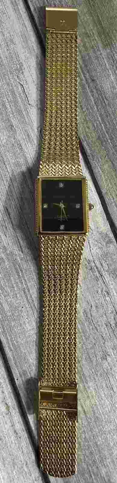 Vintage Xavier Quartz Men's Watch Masterpiece Diamond Swiss 80's Gold Plate Mint