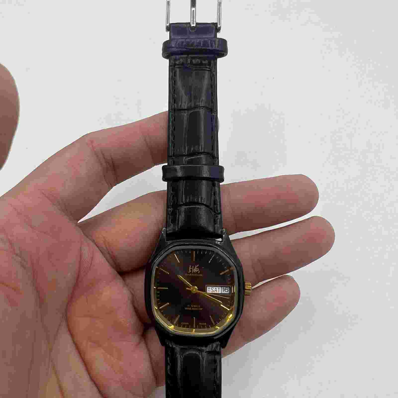 33mm Shanghai Factory Made Manual Mechanical Watch Double Calendar Black Dial