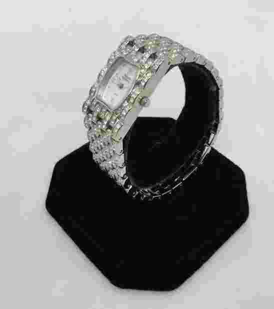 Suzanne Somers Silver and  Brilliant Crystal Rhinestone Women's Watch Bracelet