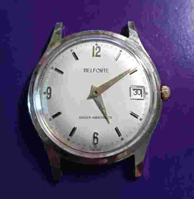 Vintage BELFORTE 7 Jewel ETA 2373 Manual Wind Date Watch