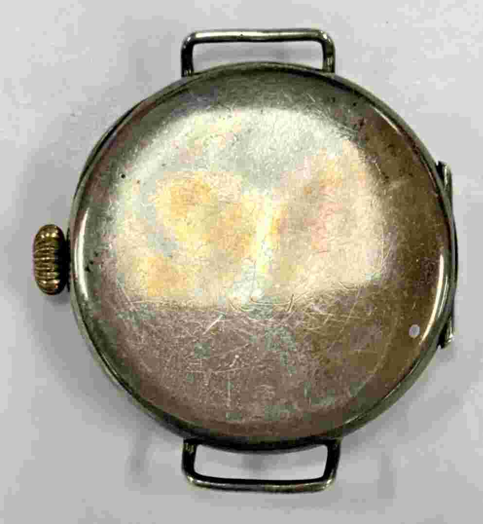 Swiss Made WW1 Military Watch Sterling Case Converted Pocket Watch 34mm 11mm Lug