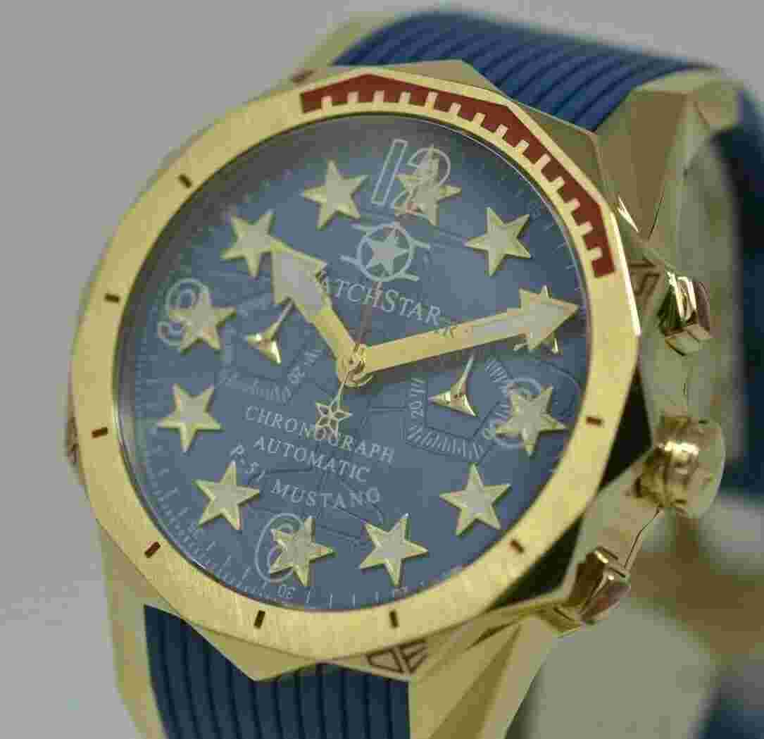 WatchStar P-51 Mustang Actual DNA Warbird 33j Automatic Chronograph TY2940 Watch