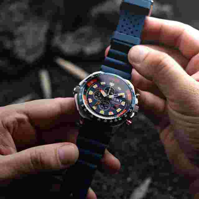 RGMT CAPRICORN DUAL TIME CHRONOGRAPH Stainless Steel 44mm Wristwatch RG-8061-33