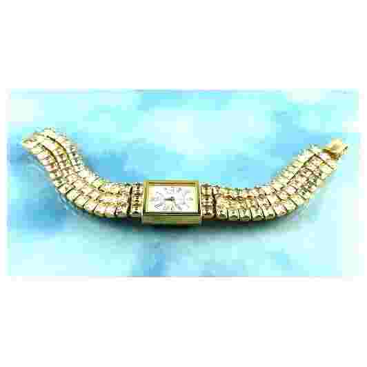 Vintage Signed KJL Kenneth Jay Lane  Swarovski Crystal  Lady's Watch New