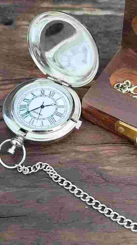Engraved Brass Pocket Watch - Personalized Gift For Grandpa - Gifts For Family
