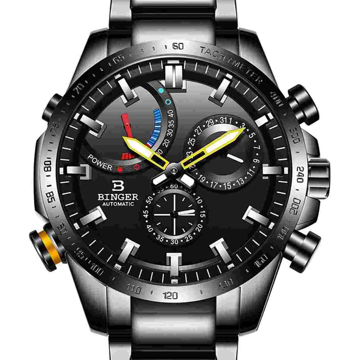 Binger Watch Men Automatic Mechanical Luxury Brand Men Waterproof Watches