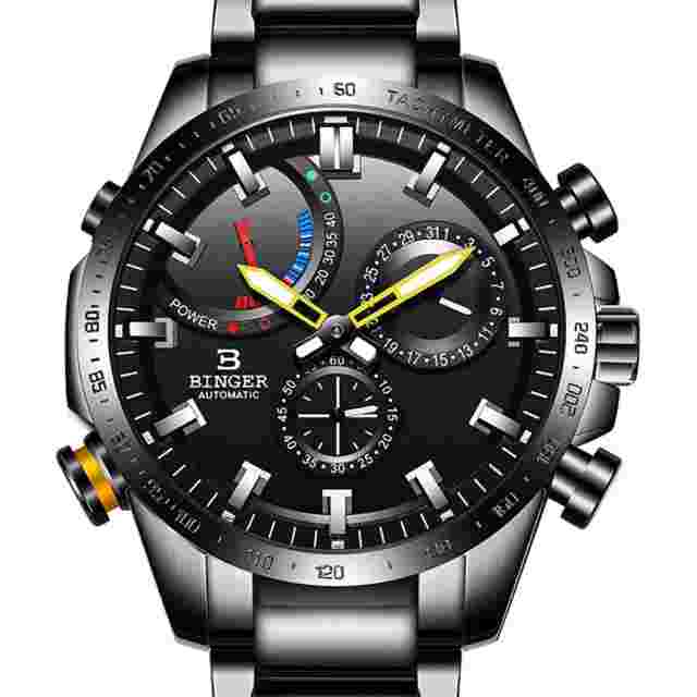 Binger Watch Men Automatic Mechanical Luxury Brand Men Waterproof Watches