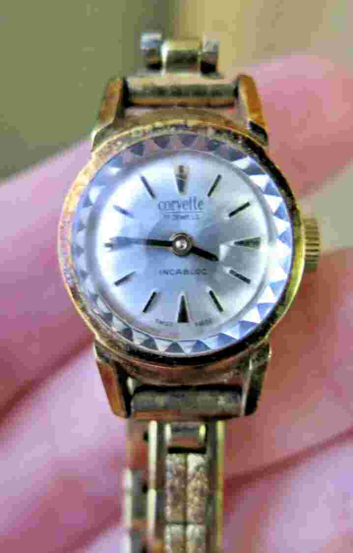 Corvette 17 Jewels Incabloc Ladies Stainless Steel Swiss Movement Wrist Watch