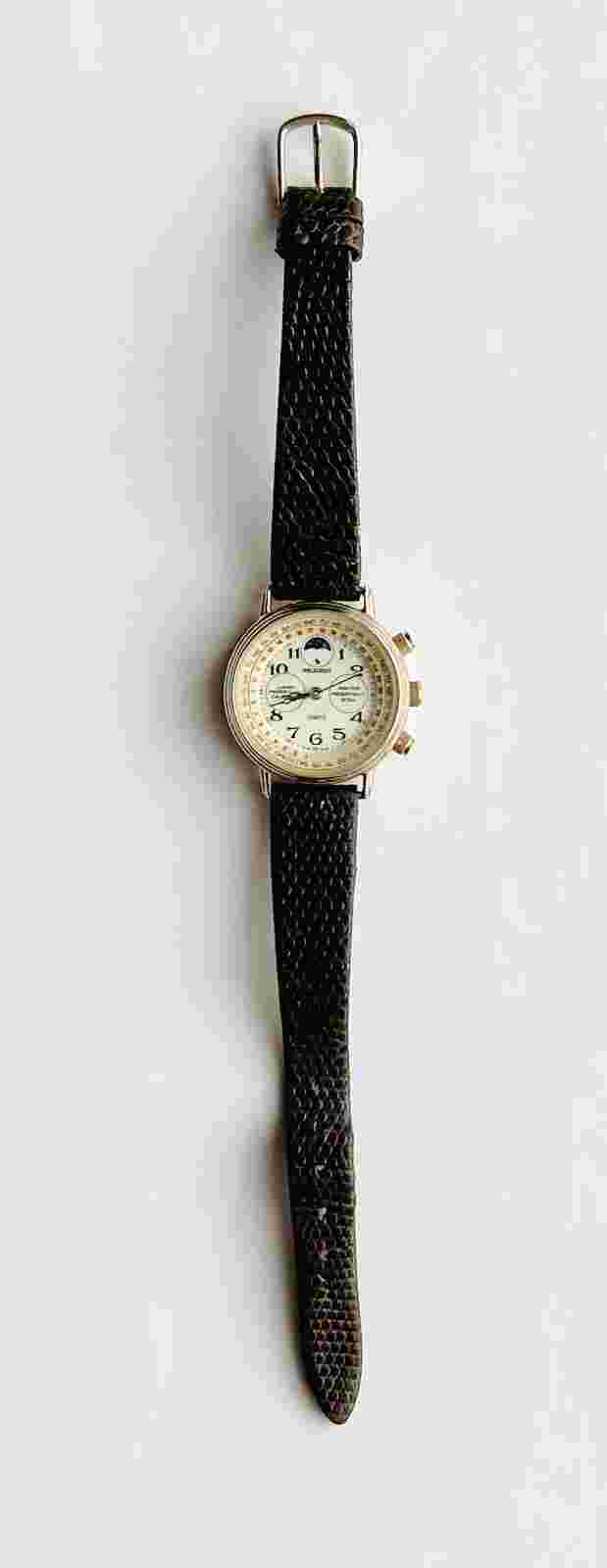 Vintage Peugeot Moon Phase Calendar Perpetual Quartz Watch