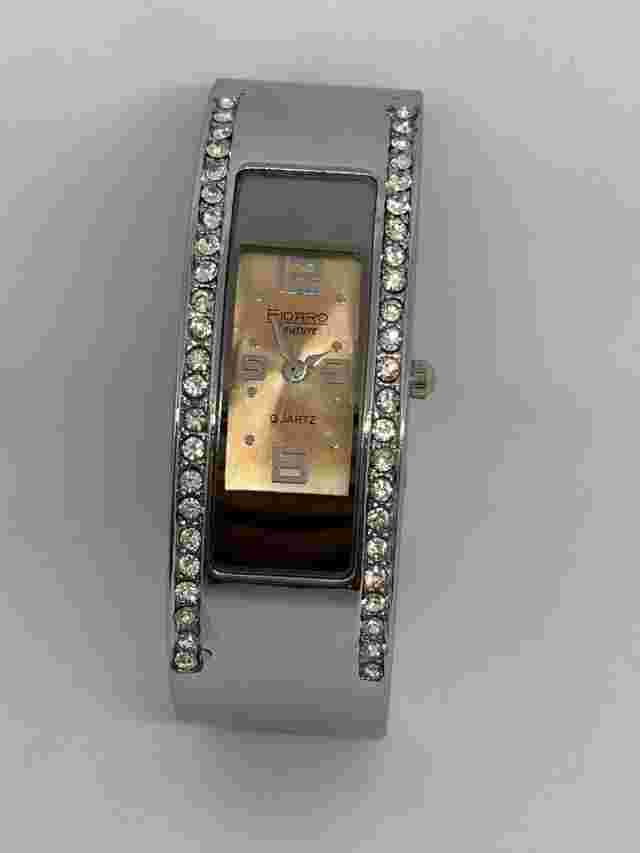 Figaro Couture Ladies Stainless Steel Rhinestone Bracelet Quartz Watch